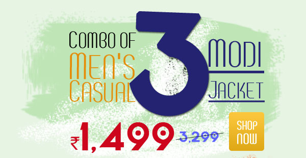 Combo of 3 Men's Casual Modi Jacket @ Rs. 1499 Only | Shop Now >
